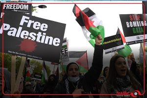 جمعیت عجیب حامیان فلسطین در پایتخت انگلیس