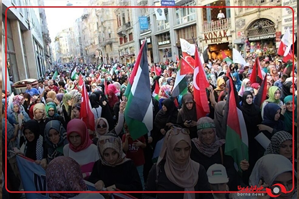 راهپیمایی در شهر قونیه ترکیه در حمایت از غزه