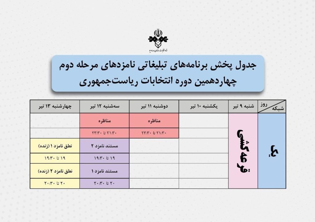 چهاردهمین دوره انتخابات ریاست جمهوری ایران , صدا و سیما ,