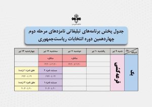 چهاردهمین دوره انتخابات ریاست جمهوری ایران , صدا و سیما ,