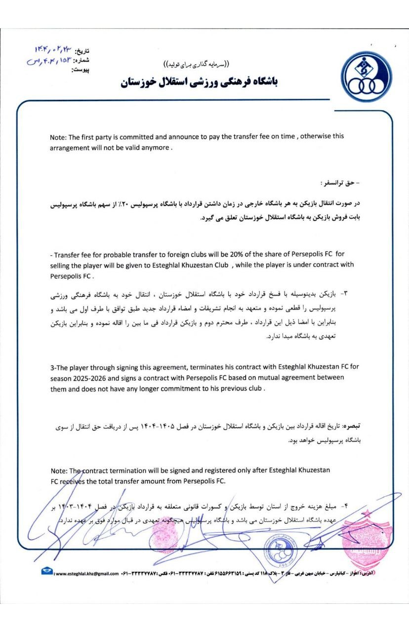 استقلال خوزستان برای انتقال بیفوما به پرسپولیس سند رو کرد + عکس - خبررسان 3 استقلال خوزستان برای انتقال بیفوما به پرسپولیس سند رو کرد + عکس